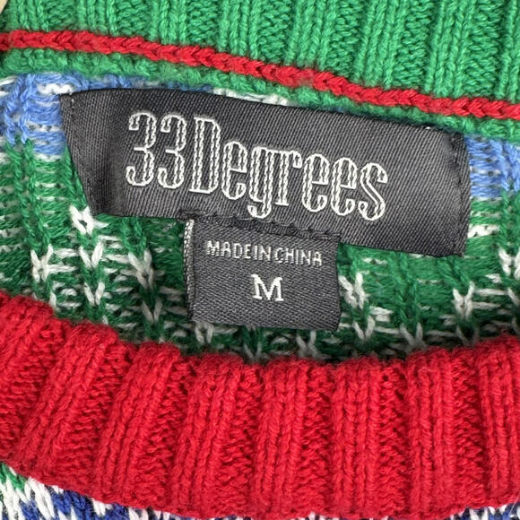 33 degrees ugly christmas shark sweater medium men's size holiday - Picture 4 of 9